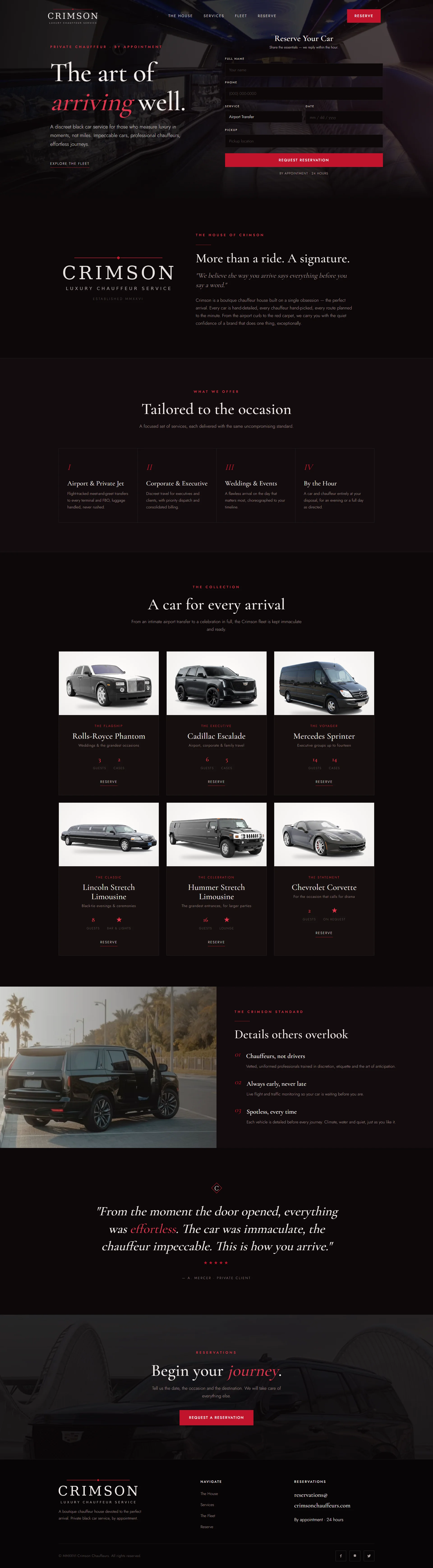Crimson — Luxury Chauffeur website